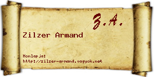 Zilzer Armand névjegykártya